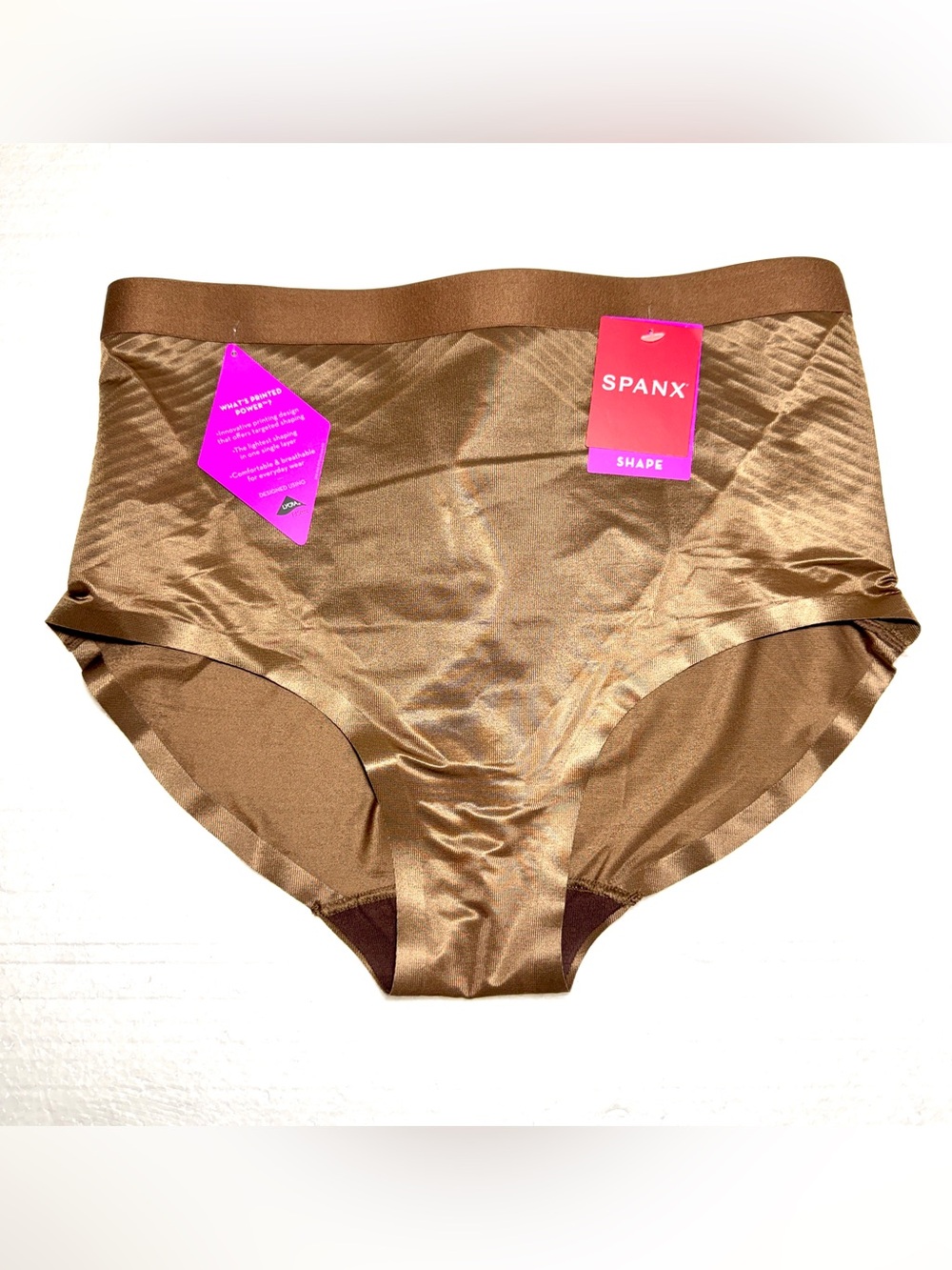SPANX Shape High-Waist Briefs in Bronze Stretch-woven Versatile breathable body